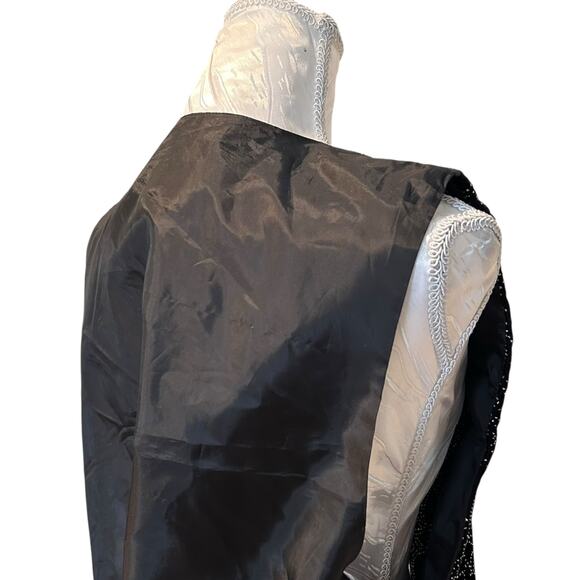 Vintage Black Bedazzled Velvet Vest Womens Sz 12 Open Front Witchy Whimsigoth - Picture 14 of 16